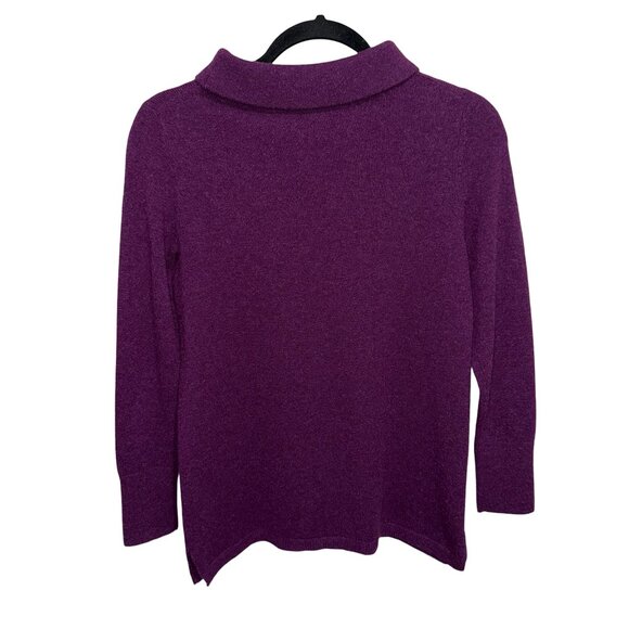 Talbots Petite Sweater Women’s Purple Pure Cashmere Turtleneck Sweater Sz Sp - Picture 3 of 8